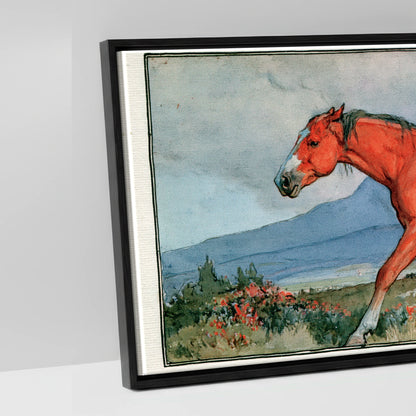 Mountain Wanderer - artwork detail in a black float frame