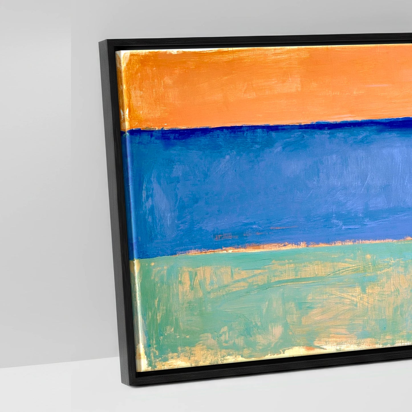 Coastal Pastures - artwork detail in a black float frame