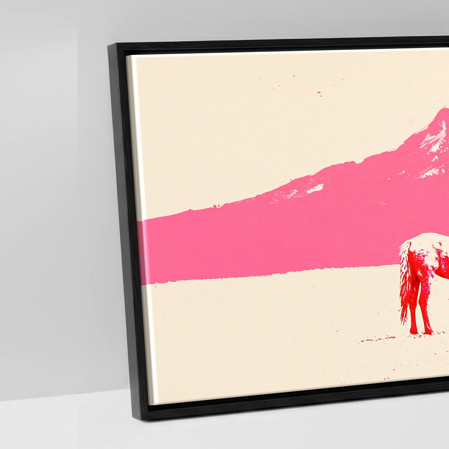 Magenta Mountains - artwork detail in a black float frame
