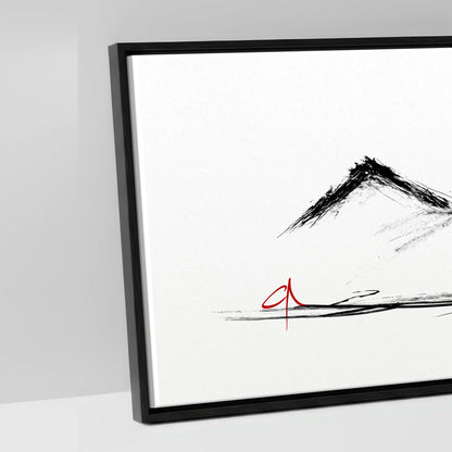 Silent Peaks Grazing - artwork detail in a black float frame