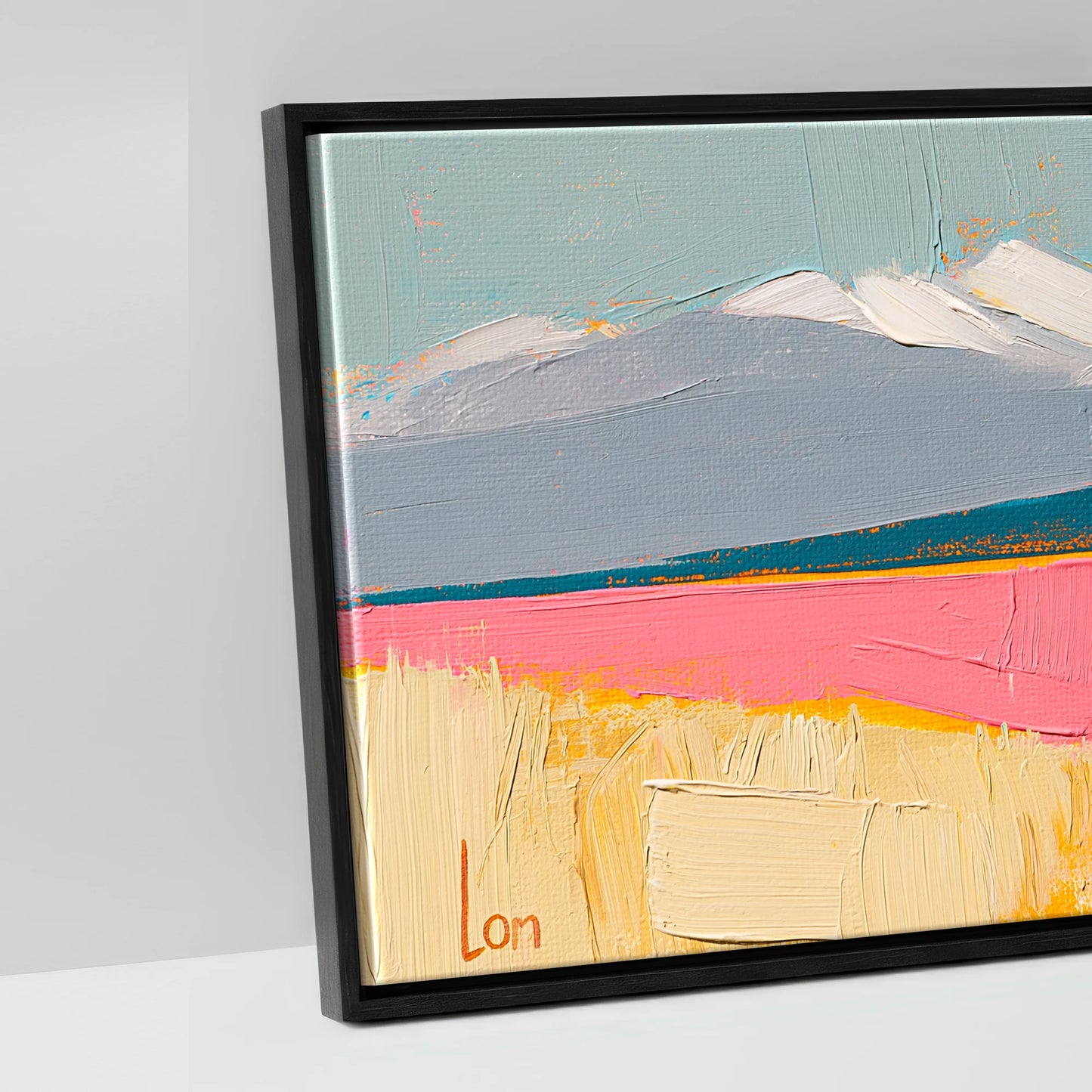 Vivid Equine Horizon - artwork detail in a black float frame
