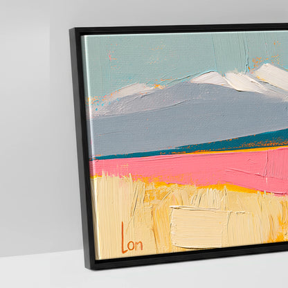 Vivid Equine Horizon - artwork detail in a black float frame