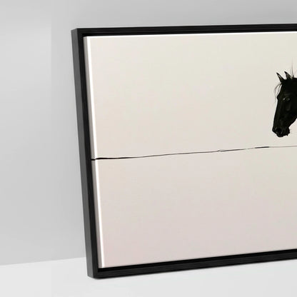 Equine Ink Horizon - artwork detail in a black float frame