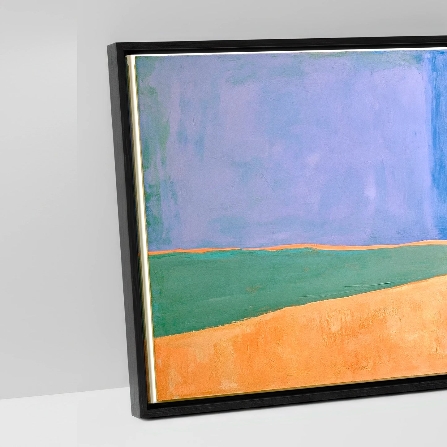 Vast Blue Horizons - artwork detail in a black float frame