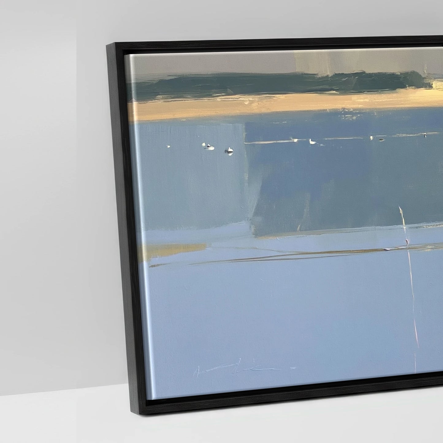 Coastal Reflections - artwork detail in a black float frame