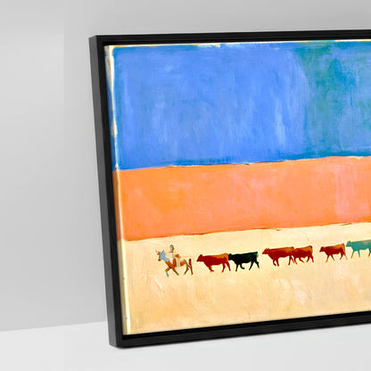 Painted Desert Drive - artwork detail in a black float frame
