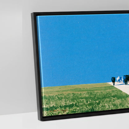 The Long Trail - artwork detail in a black float frame