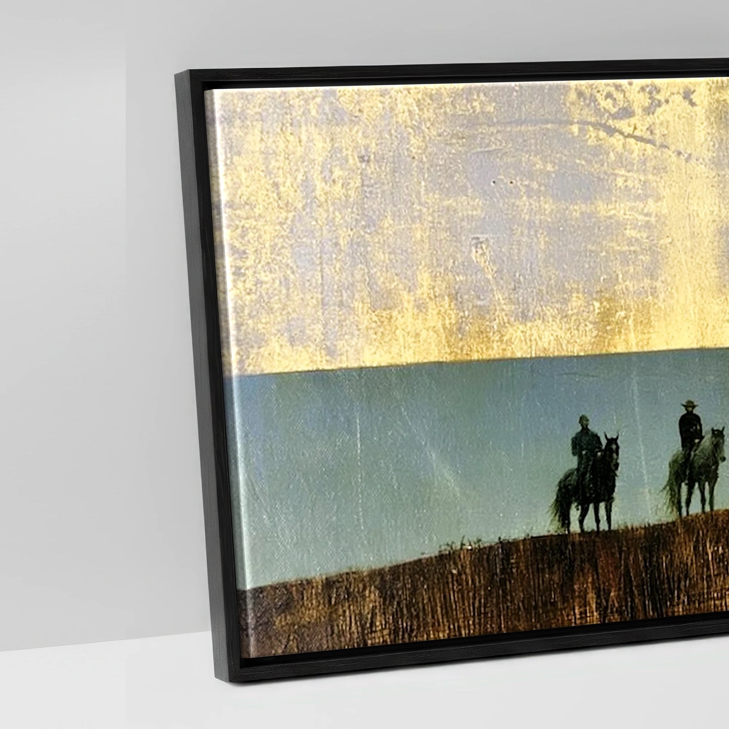 The Gilded Ridge - artwork detail in a black float frame