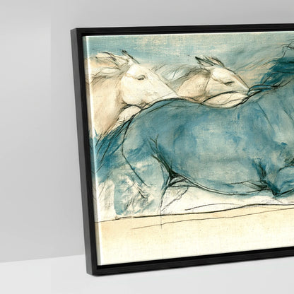 Azure Stride - artwork detail in a black float frame