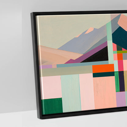 Faceted Equine Horizon - artwork detail in a black float frame