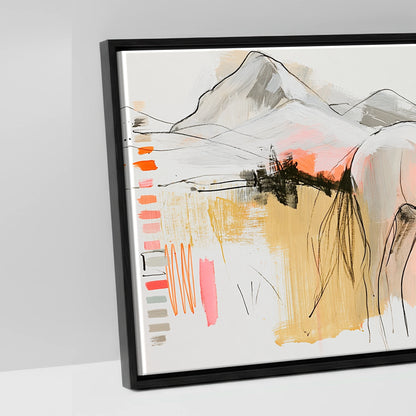 Painted Sunset Wanderer - artwork detail in a black float frame