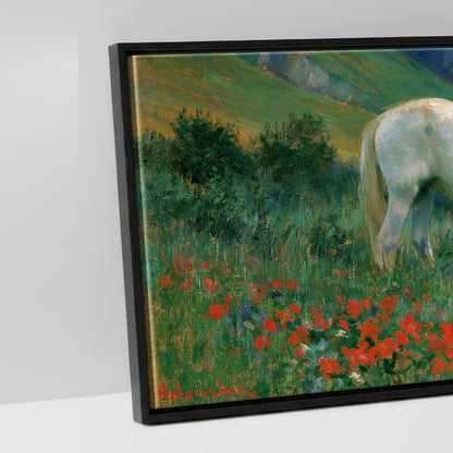 Summer Valley Grazing - artwork detail in a black float frame