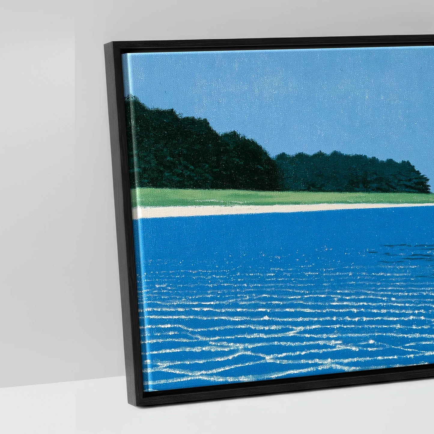 Through the Azure Shallows - artwork detail in a black float frame