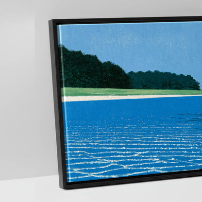 Through the Azure Shallows - artwork detail in a black float frame