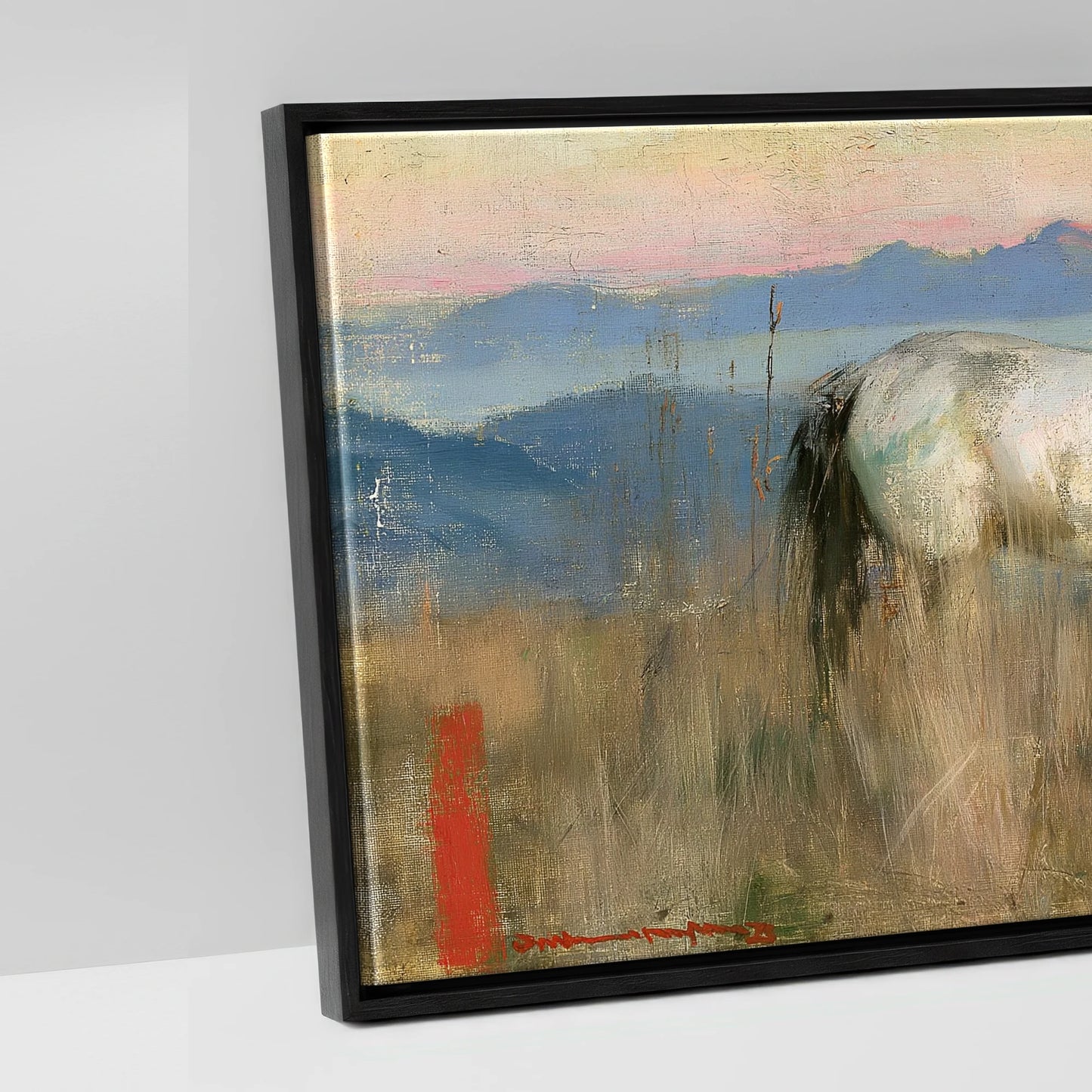 High Country Dawn - artwork detail in a black float frame
