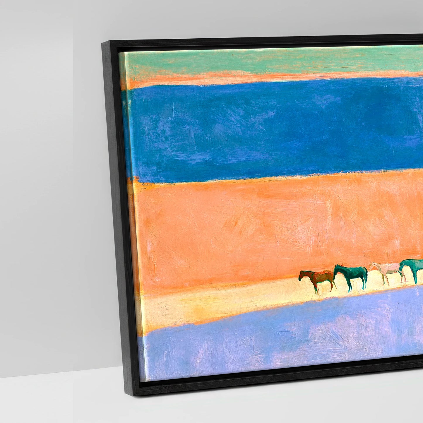The Painted Horizon - artwork detail in a black float frame