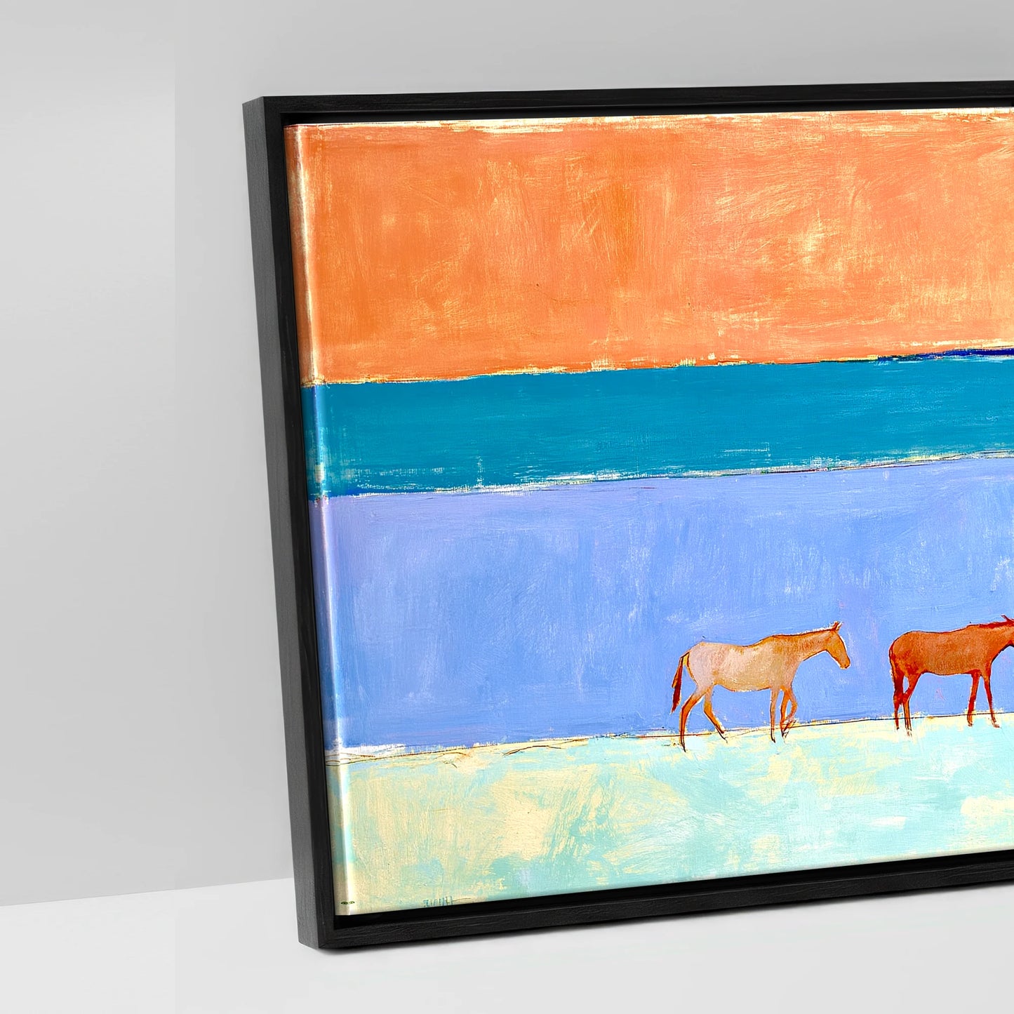 Horizon Wanderers - artwork detail in a black float frame
