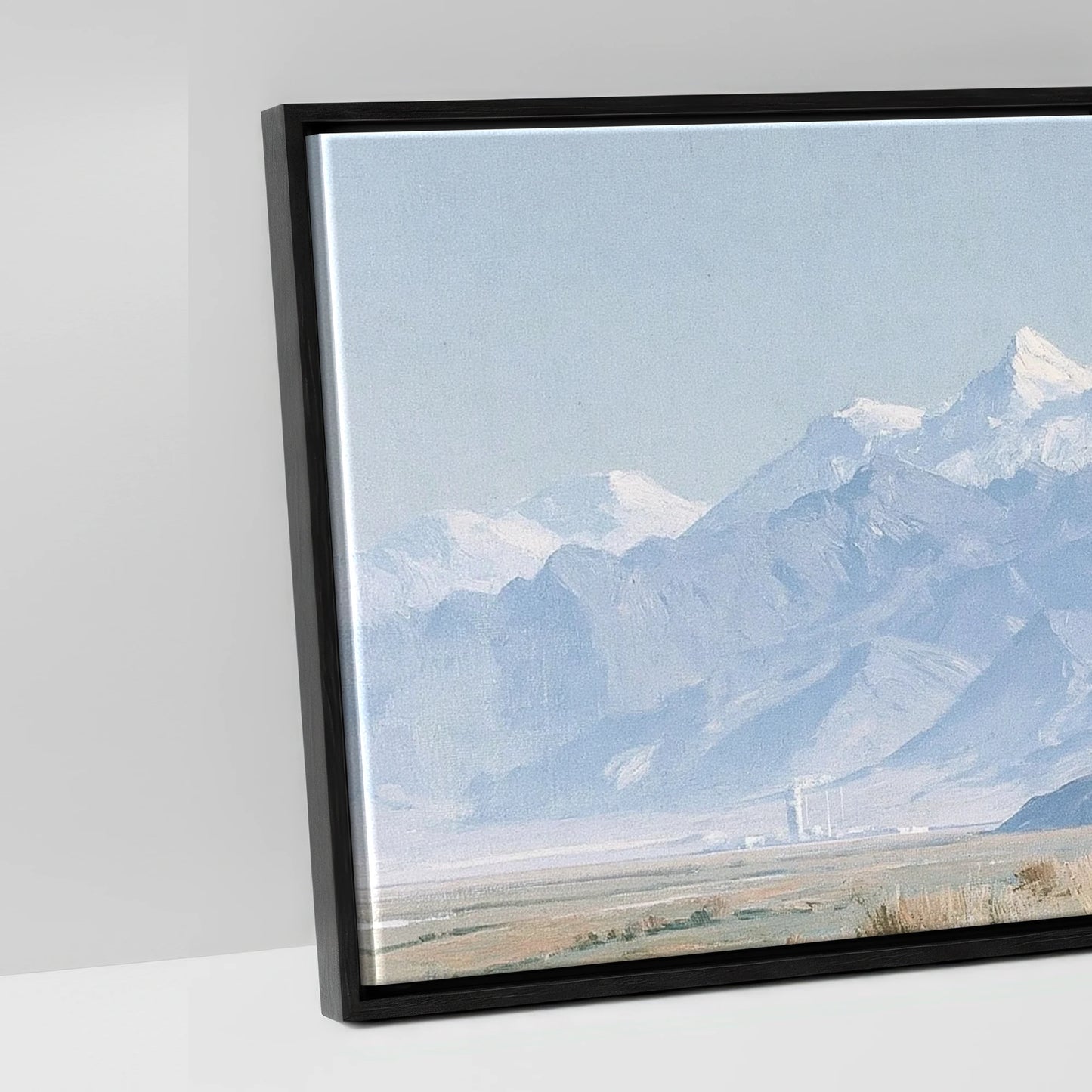 Mountain Solitude - artwork detail in a black float frame