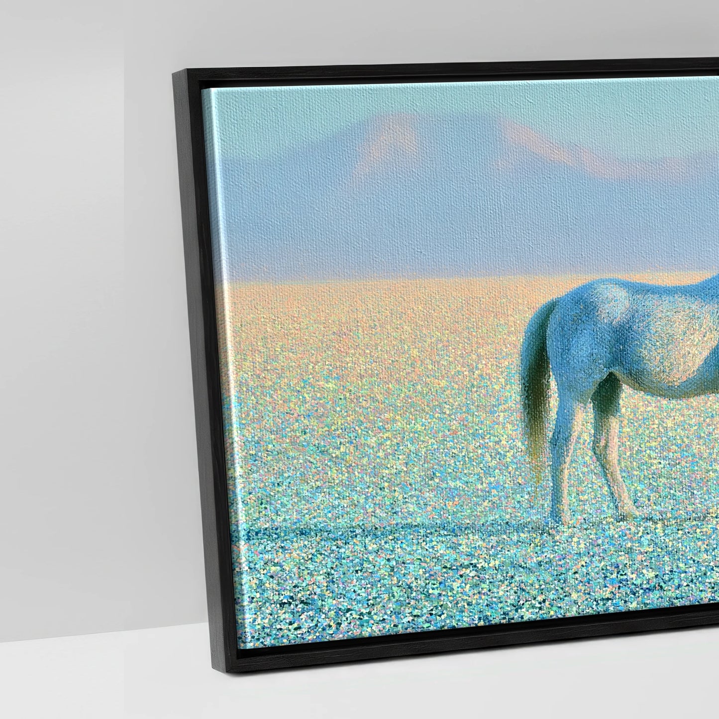 Shimmering Solitude - artwork detail in a black float frame