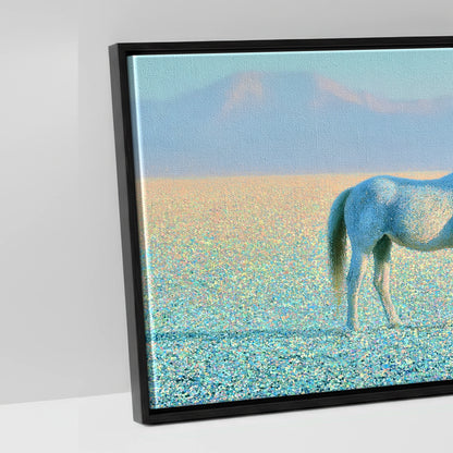 Shimmering Solitude - artwork detail in a black float frame