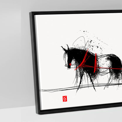 Crimson Ink Drive - artwork detail in a black float frame