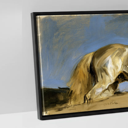 Wild Mountain Gallop - artwork detail in a black float frame
