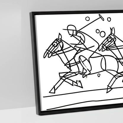 The Polo Line - artwork detail in a black float frame