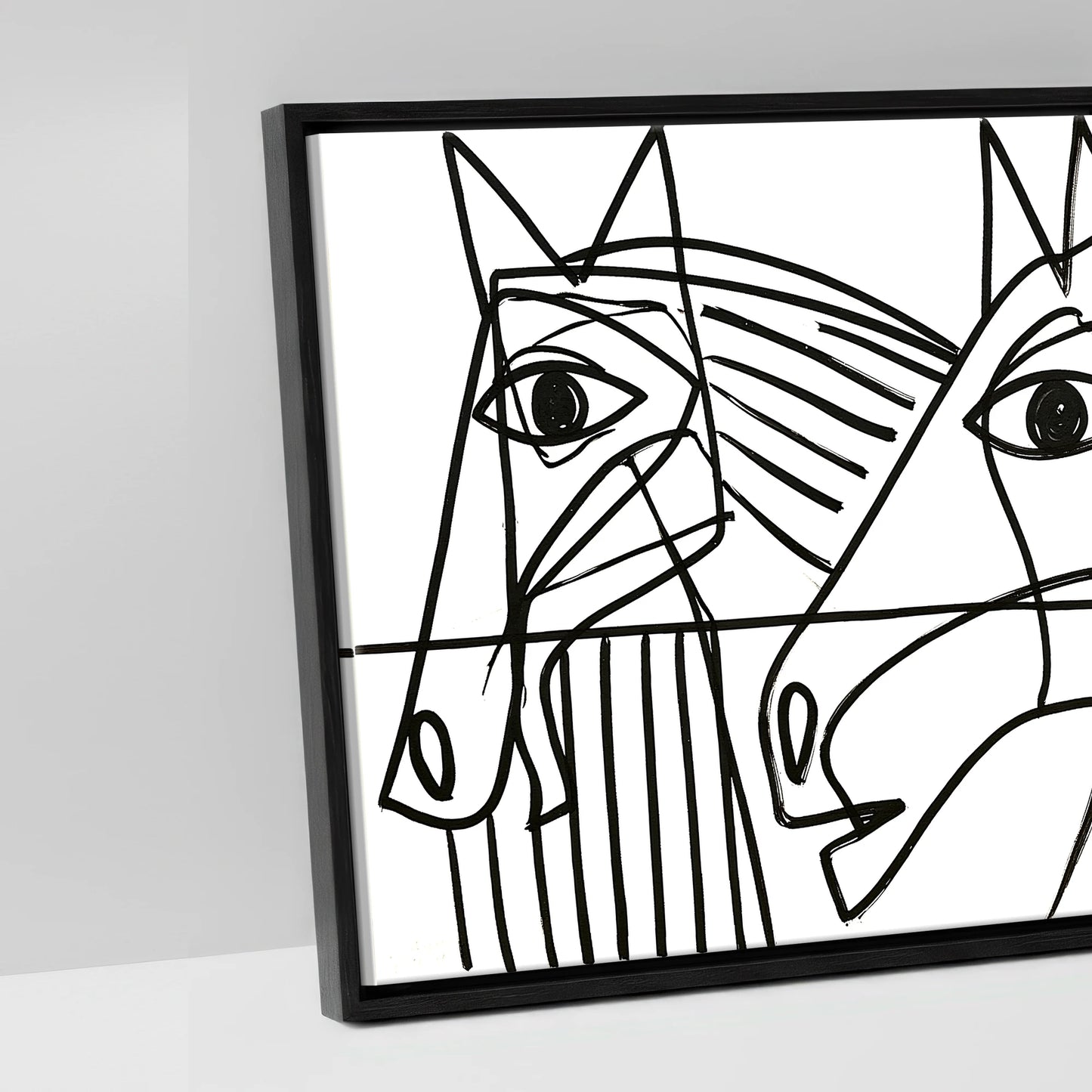 Modern Yard Lineup - artwork detail in a black float frame