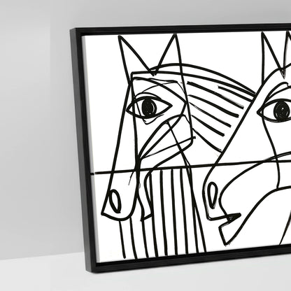 Modern Yard Lineup - artwork detail in a black float frame