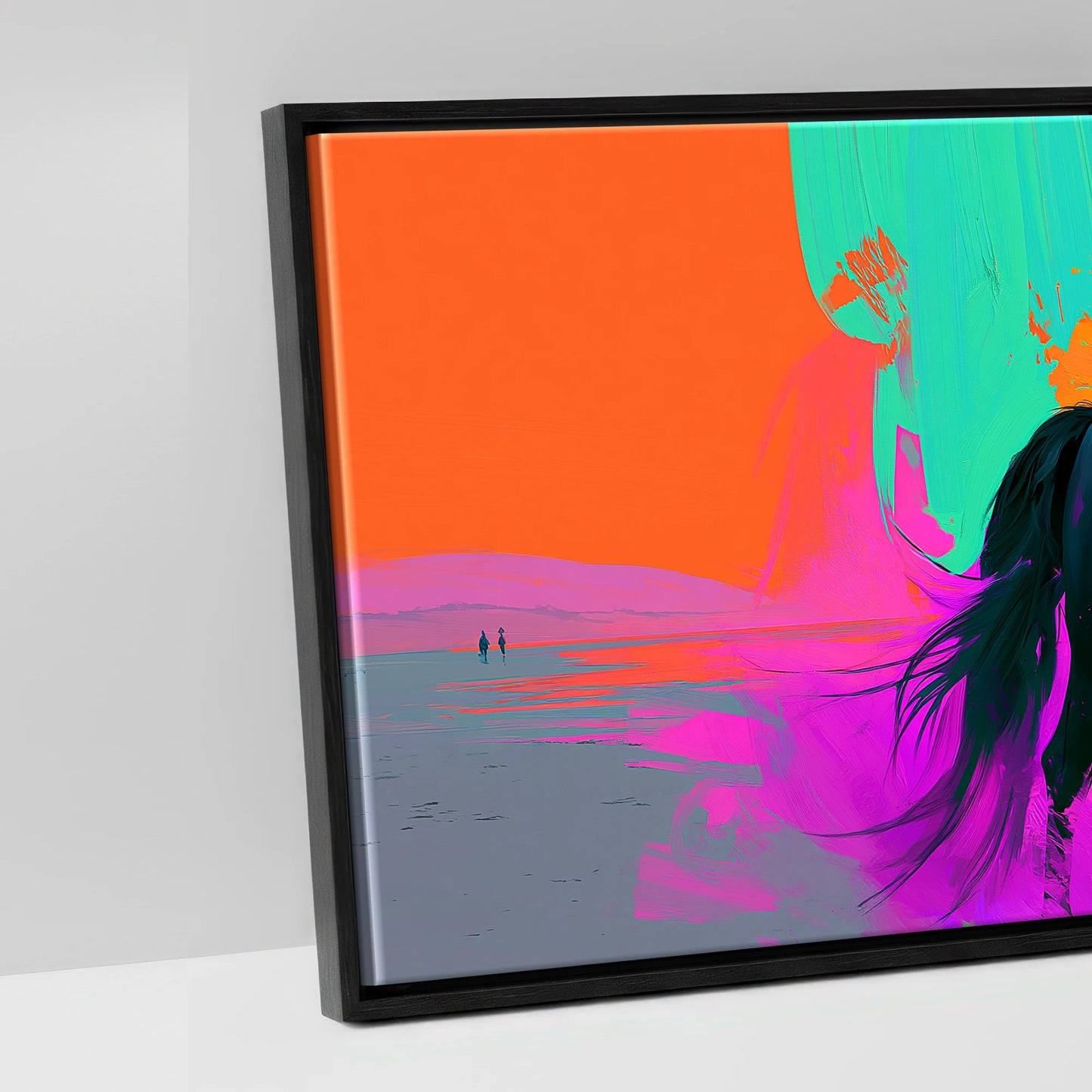 Electric Equine Horizon - artwork detail in a black float frame