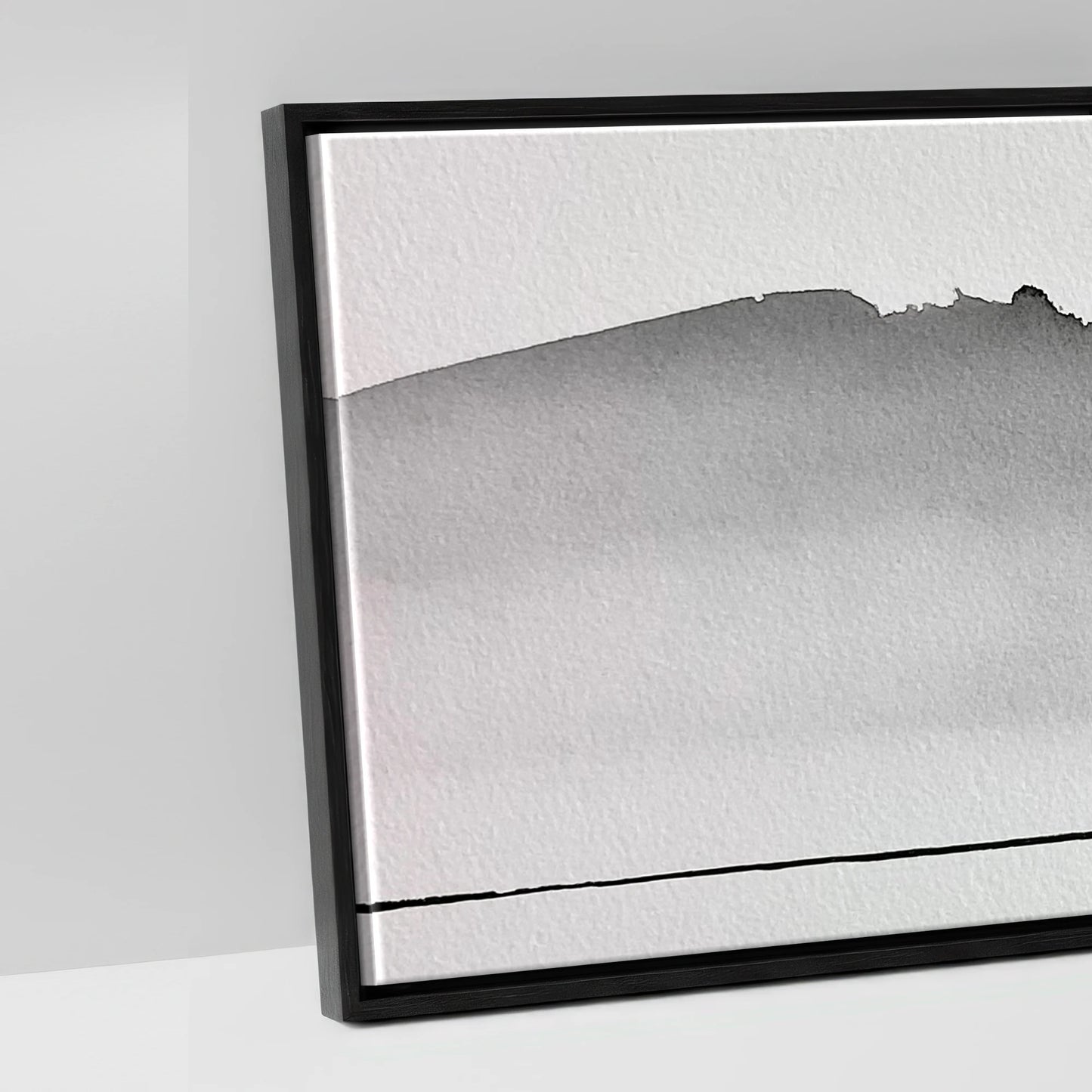 Solitude in Ink - artwork detail in a black float frame