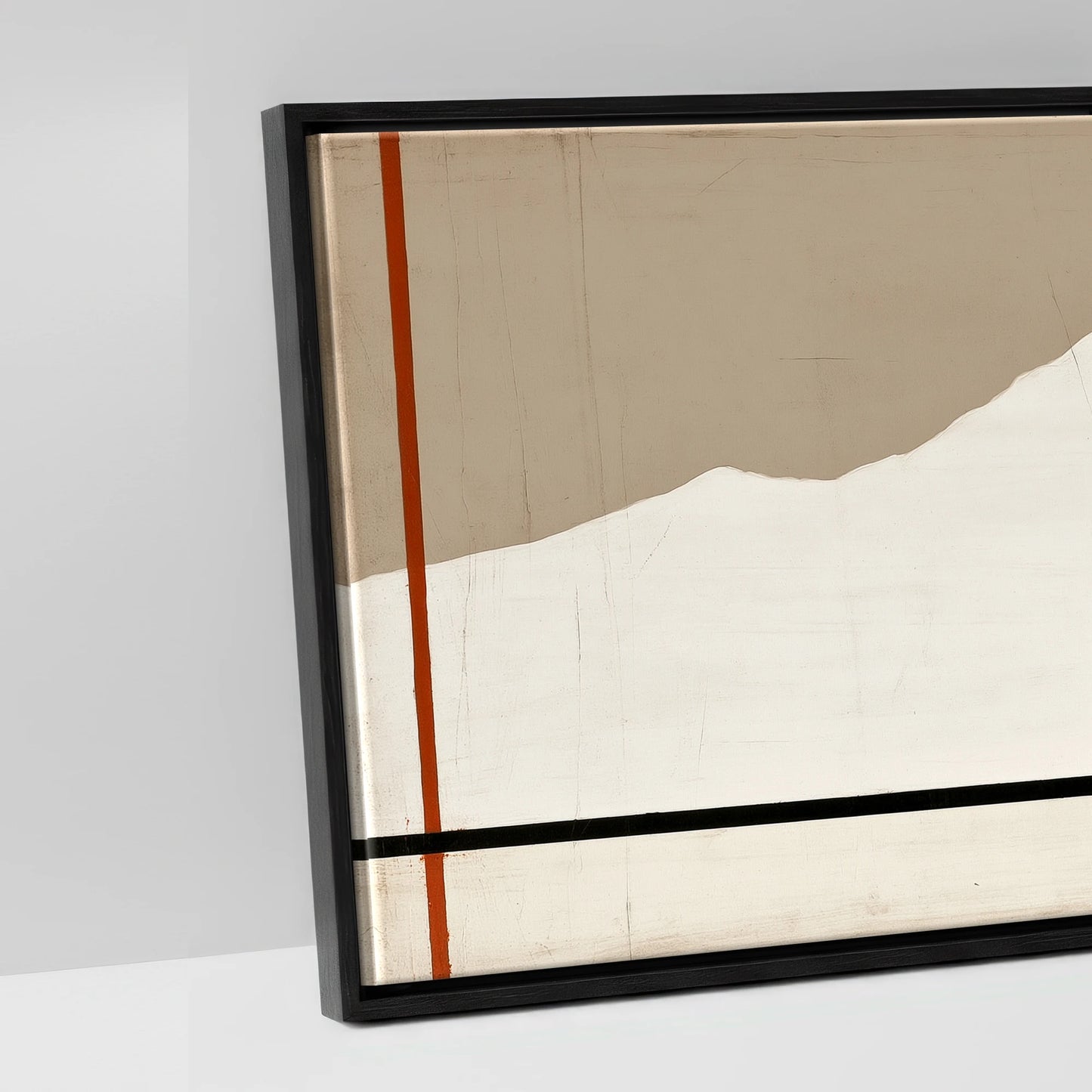 The Minimalist Pasture - artwork detail in a black float frame