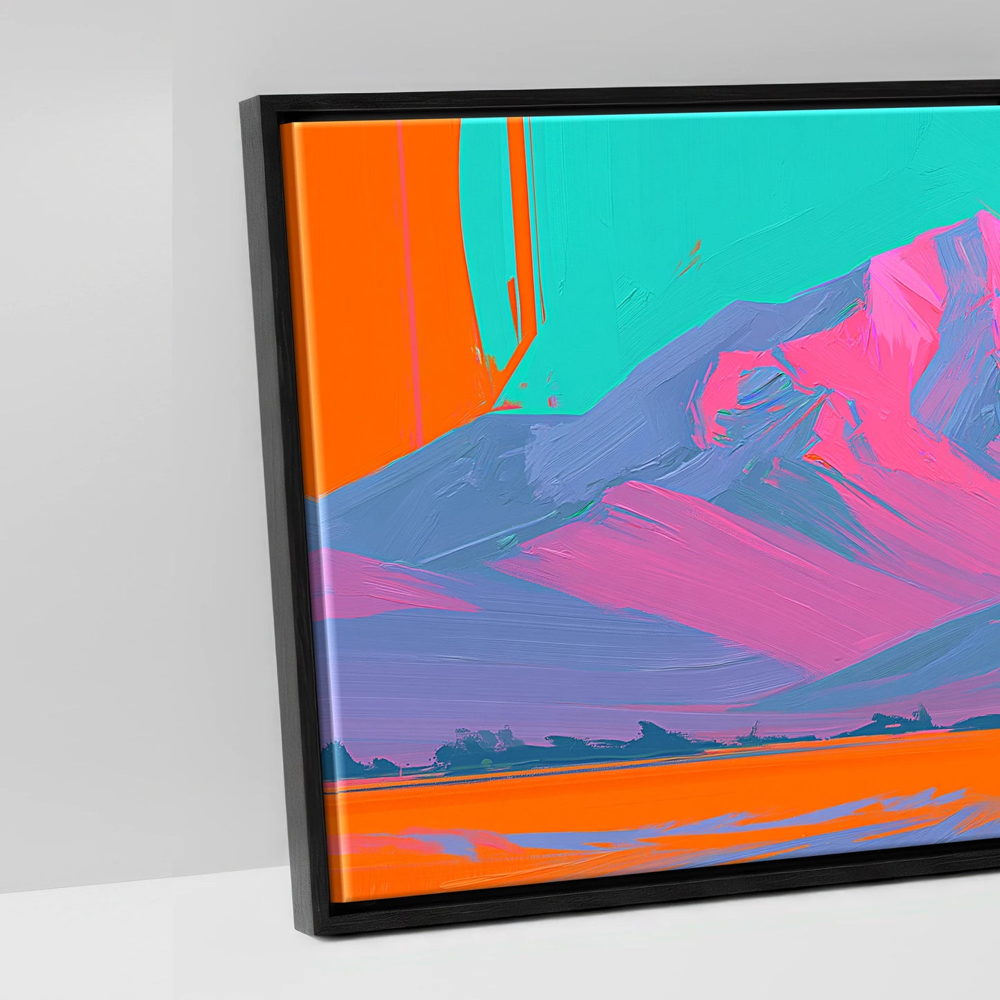 Electric Equine Horizon - artwork detail in a black float frame