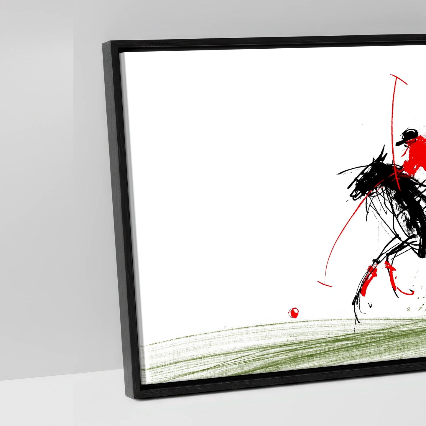 The Scarlet Charge - artwork detail in a black float frame