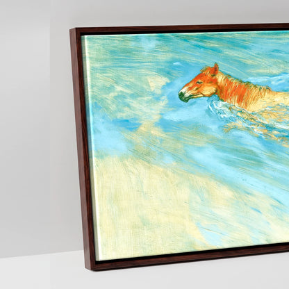 Vivid Surf Surge - artwork detail in a brown float frame