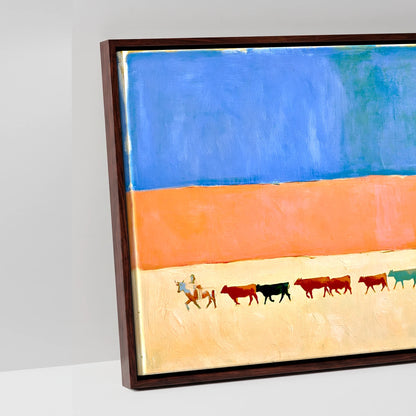 Painted Desert Drive - artwork detail in a brown float frame