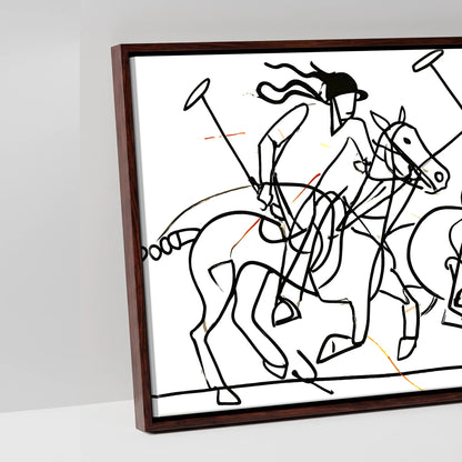 The Line of Play - artwork detail in a brown float frame