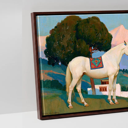 Valley of Dreams - artwork detail in a brown float frame