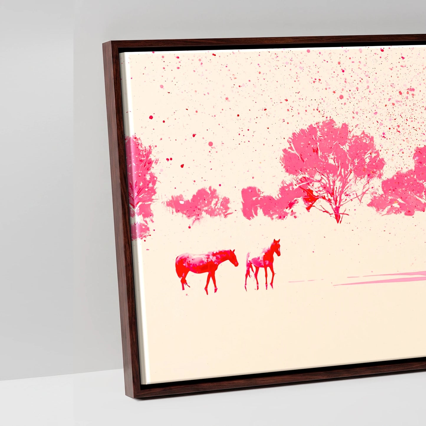 Crimson Mirage - artwork detail in a brown float frame