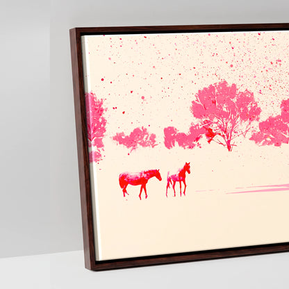Crimson Mirage - artwork detail in a brown float frame
