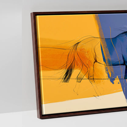 Prismatic Plains - artwork detail in a brown float frame