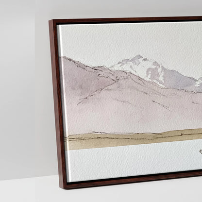Quiet of the Range - artwork detail in a brown float frame