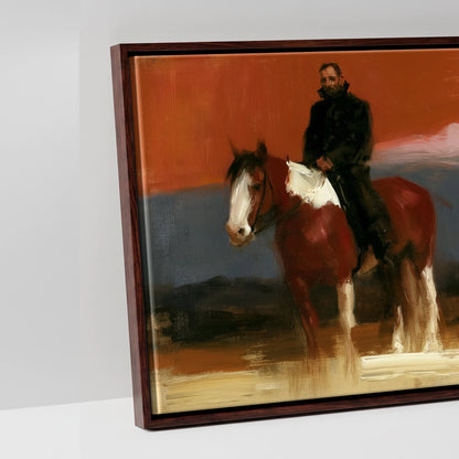 The Vast Horizon - artwork detail in a brown float frame