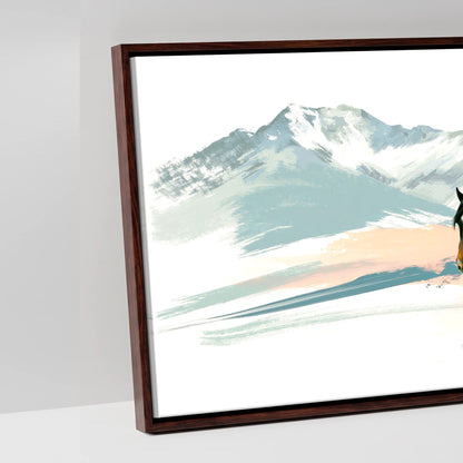 Vibrant Painted Horizons - artwork detail in a brown float frame