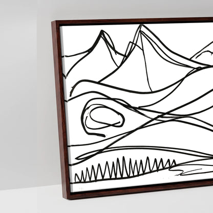 Bold Equine Contours - artwork detail in a brown float frame