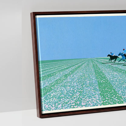 Rhythm of the Chukka - artwork detail in a brown float frame