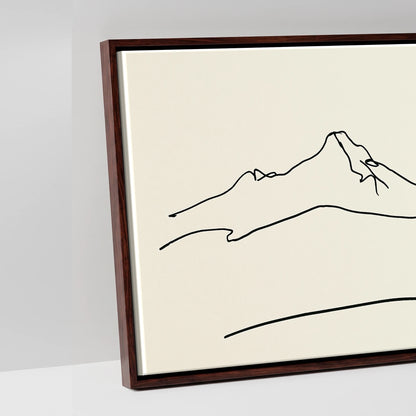 Minimalist Equine Horizon - artwork detail in a brown float frame