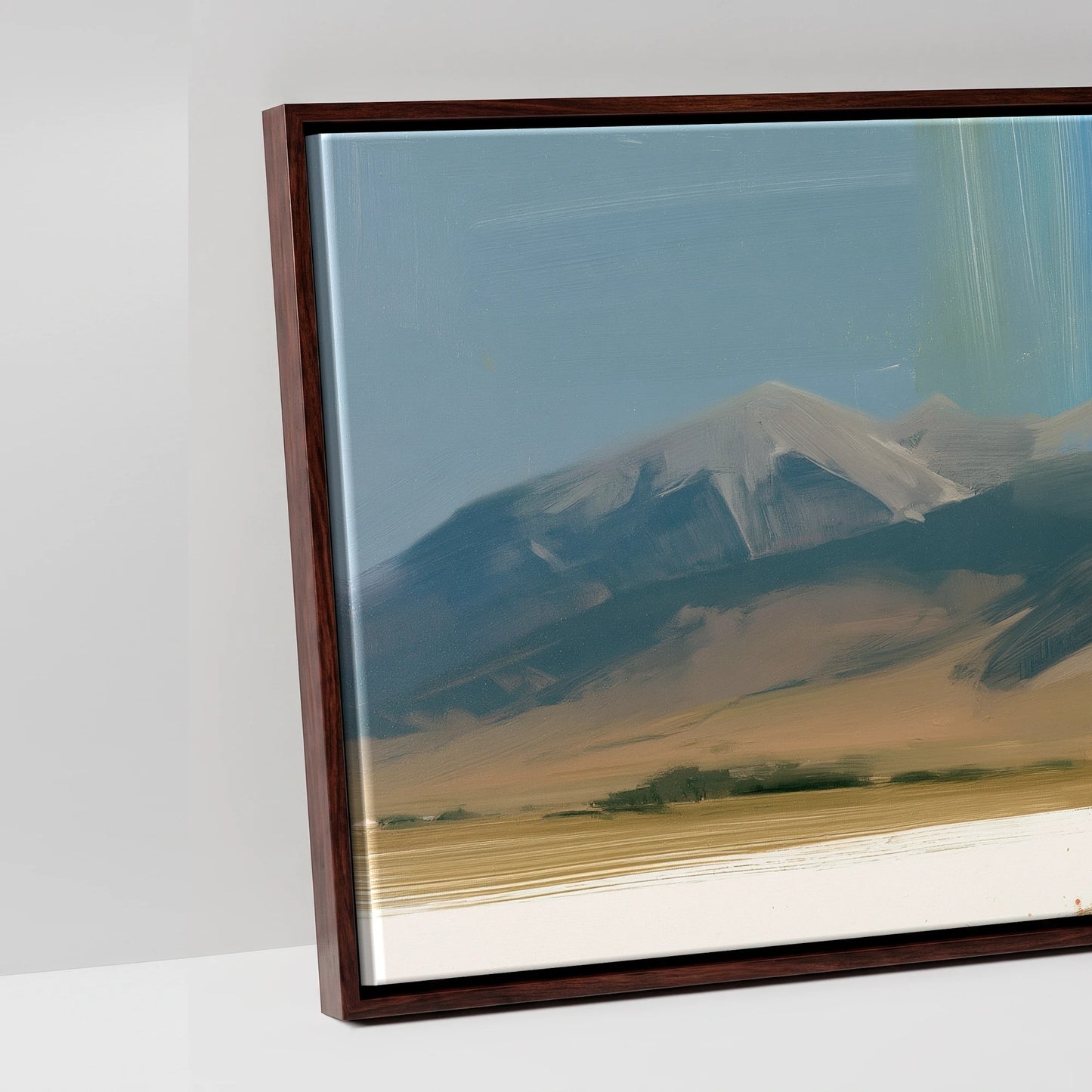 Abstract Western Horizon - artwork detail in a brown float frame
