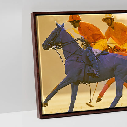 The Cobalt Charge - artwork detail in a brown float frame