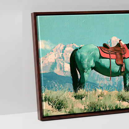 Vivid High Country - artwork detail in a brown float frame